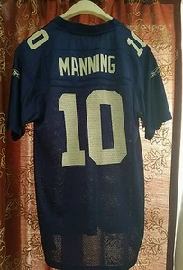 Reebok 100% Polyester Blue Eli Manning #10 NY Giants Youth Jersey (14-16) - Picture 1 of 4