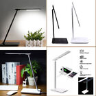 USB Charge LED Desk Table Lamp Reading Study Light + QI Wireless Phone Charger