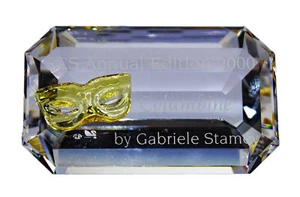 Swarovski Crystal Figurine, Plaque Columbine, 2000 (255780) 2.2" MIB - Picture 1 of 3