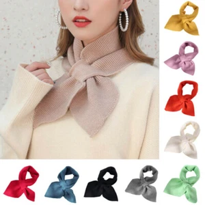 Womens Ladies Knitted Neckerchief Cross Neck Scarf Winter Scarfs Soft Warmer ~ - Picture 1 of 22
