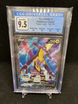 CGC 9.5 GEM MINT Full Art Toxtricity V 182/192 Rebel Clash With Subgrades - Image 1 of 2