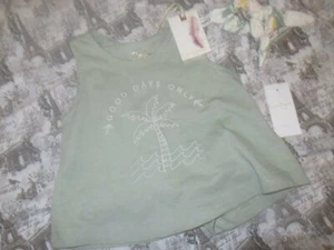 nwt Jessica Simpson sage green palm tree tank top + headband girls 4 - Picture 1 of 2