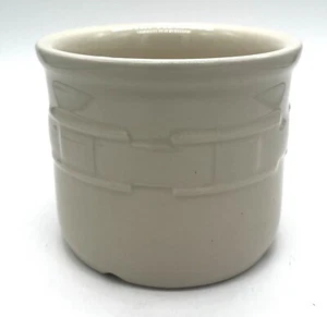 Vasija de sal Longaberger Pottery Woven Traditions de una pinta marfil sin tapa - Imagen 1 de 9