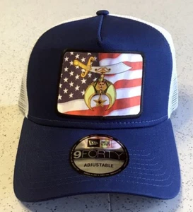 Shriner U.S. Flag Cap in Blue & White  - Picture 1 of 1