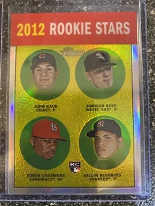 2012 Topps Heritage Chrome Rookies Refractor Addison Reed D. Bentances 131/563 - Picture 1 of 4