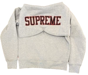 SUPREME SPLIT HOOD ZIP UP SWEATSHIRT - GREY - SZ. M - F/W 2016 - 100% AUTHENTIC - Picture 1 of 14