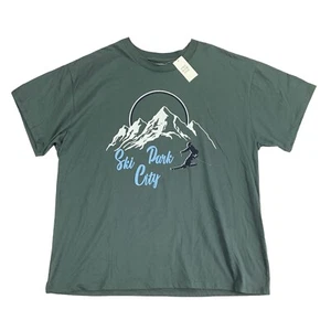 And Now This Mens Park City Graphic Short Sleeve T-Shirt Green 2XL - Picture 1 of 4