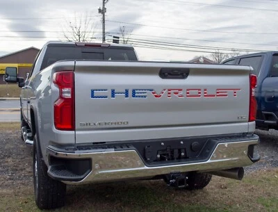 US Flag Tailgate Letters for 2019-2023 Chevrolet Silverado 1500 2500 3500 - Image 1 of 4