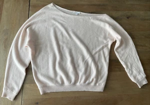 Minnie Rose 100% Cashmere Off The Shoulder Longsleeve Womens M Pink Asymmetrical - Picture 1 of 6