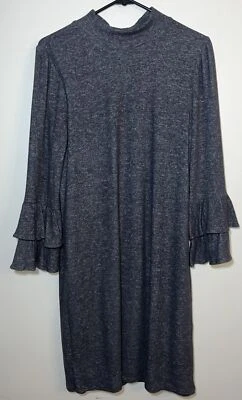 Nuevo con etiquetas Vestido Suéter Casa Blanca Mercado Negro Gris Plata Manga Larga Talla Mediana Foto 1 de 2