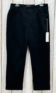 Soft Surroundings The Ultimate Crop Straight Leg Jeans Size Medium Black Stretch - Picture 1 of 10