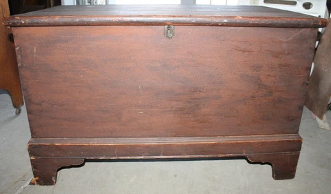 Old Antique 36" x 21" x 22" PINE Dove Tailed BLANKET CHEST Butterfly Hinges Cover