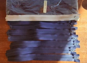 Lot Of 20 Vintage TALON Separating 14" Navy Blue (19) 1 Gray 15" Jacket Zippers - Picture 1 of 6