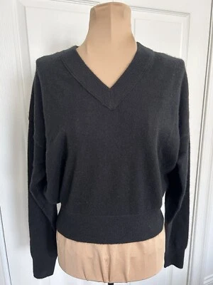 Suéter Madewell Warren (Re)responsable Cachemira Cuello en V Negro Talla XS Foto 1 de 4