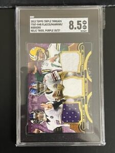 2013 Topps Triple Threads - FLACCO/MANNING/RODGERS - Relic Trios /27 - SGC 8.5