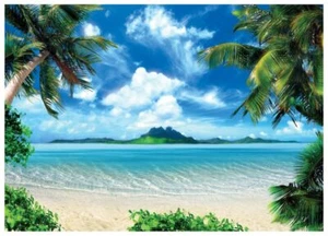 Hawaiian Backdrop Summer Backdrop Seascape Backdrop Hawaiian Party Backdrop P... - Picture 1 of 5