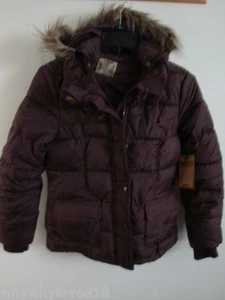 NWT Women Ruff Hewn Removable Hood Puffer Jacket Coat PASIN PLUM M - Picture 1 of 3