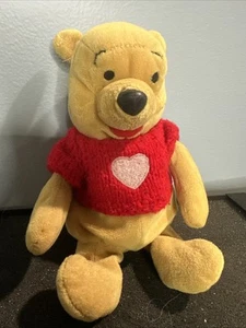 Vintage The Disney Store Winnie the Pooh With Red Sweater 8" Bean Bag Plush * - Picture 1 of 8