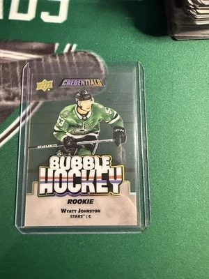 RARE 2022 UPPER DECK CREDENTIALS BUBBLE HOCKEY Dallas Stars - Wyatt Johnston /25 - Image 1 of 2
