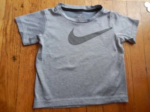 NIKE HEATHER GRAY DRI-FIT TEE SHIRT WITH CHARCOAL SWISH; 3-4 YRS; NEW w/o TAG - Picture 1 of 2
