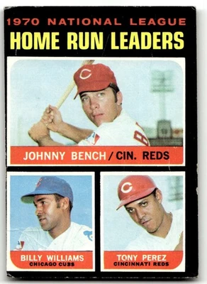 1971 Topps #66 NL HR Leaders Johnny Bench/Billy Williams/Tony Perez SET BREAK! - Image 1 of 2