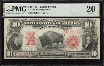 Fr. 120. 1901 $10 Legal Tender Note. PMG Very Fine 20. - Image 1 of 2