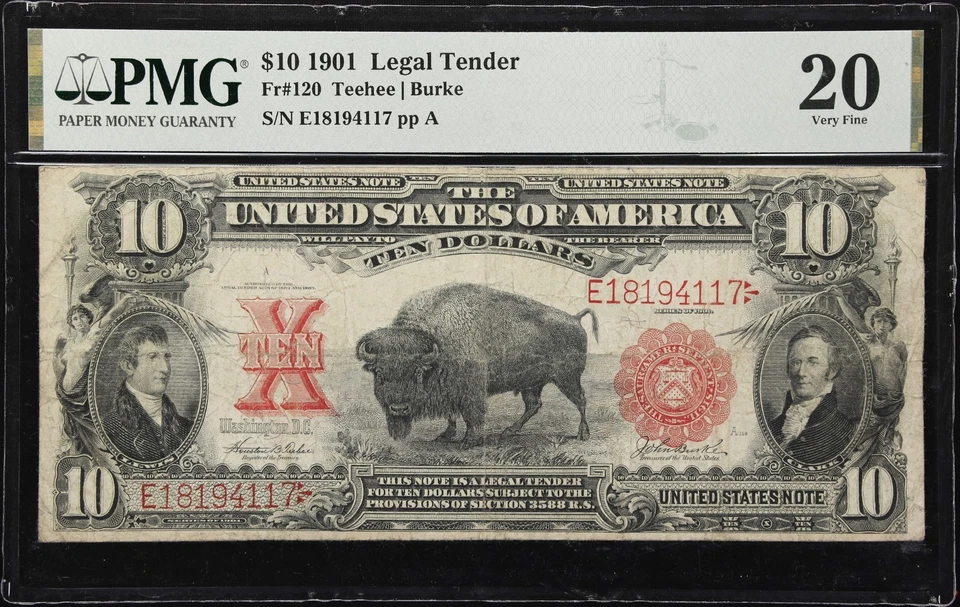 Fr. 120. 1901 $10 Legal Tender Note. PMG Very Fine 20. - Image 1 of 2