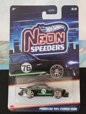 2025 Hot Wheels Neon Speeders 6/8 PORSCHE 934 TURBO RSR Black - Image 1 of 4