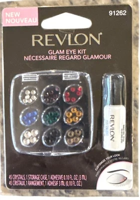 Revlon 91262 GLAM EYE KIT 45 Crystals ASSORTED w/ Glue Red+Blue+Orange+White+ - Image 1 of 2