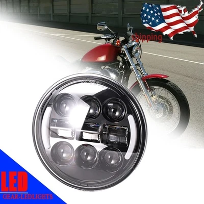 Faro LED con señales de giro para Harley Sportster 84 XL 1200 883 Dyna 5-3/4" Foto 1 de 4