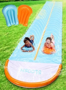 32.5ft Water Slide with 2 Inflatable Boards,Extra Long Double Lane Lawn Water... - Picture 1 of 5