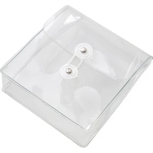 Square Rectangle PVC Pencil Pouch Stationery Stickers Bag Cosmetics Bag - Picture 1 of 12