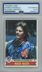 Dennis Eckersley 1979 Topps Medias Rojas Salón de la fama PSA/DNA Firmado Autografiado - Imagen 1 de 1