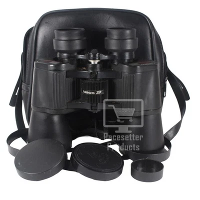 Vtg Tasco 2023BRZ 10x50mm Wide Angle Zip Focus Binoculars Missing 1 Eyecup Cover - Image 1 of 4