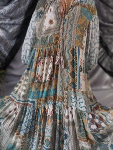 Anjuna Naomi maxi dress NWOT Bohemian Gauze Patchwork Floral 675$ Italy - Picture 1 of 18
