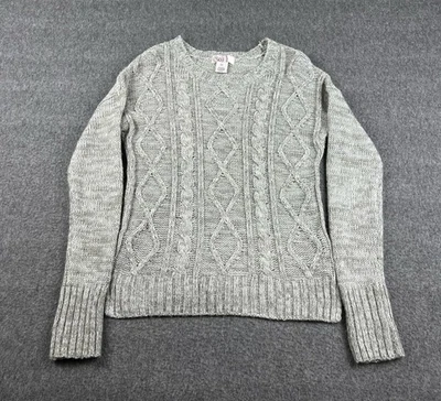 Acogedor suéter tejido con cable SO talla mediana gris Foto 1 de 4