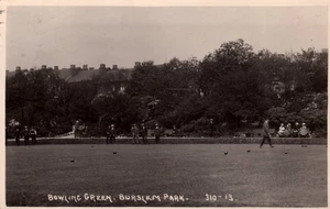 Burslem Park England Staffordshire BOWLING GREEN Vintage 1920 Postcard - Picture 1 of 2