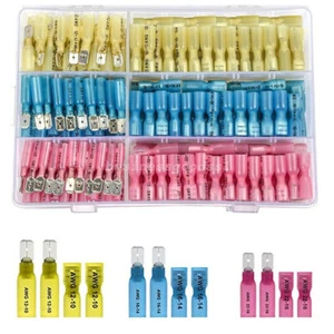 220X Waterproof Heat Shrink Spade Wire Connectors Electrical Crimp Terminals Kit - Picture 1 of 11