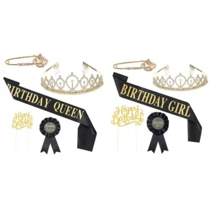 Birthday tiara, Birthday sash, Birthday party, Birthday Queen, Birthday Girl - Picture 1 of 9