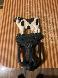 Vintage Cow Cast Iron Door Knocker Rustic Farm Deco 7" X 3 " - Picture 1 of 3