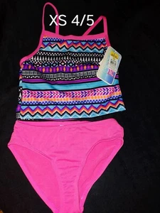Traje De Baño Tankini Multicolor - NIÑAS XS (4/5), 2 Piezas Premium - Imagen 1 de 2