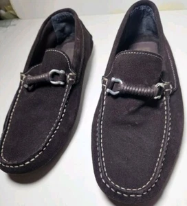 Mocasines de conducción Bruno Magli TORRO Bit marrón gamuza sin usar, puntera sin cordones para hombre talla 8 - Imagen 1 de 12