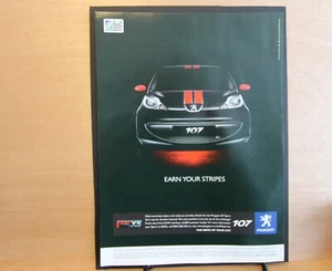 Original 2007 PEUGEOT 107 SPORT XS magazne advert frame-ready wall-art flat-pack - Picture 1 of 1