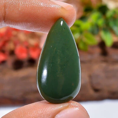 21 Ct. Natural Pear Green Aventurine Cabochon Gemstone Pendant Making 29X15X6 mm - Image 1 of 4