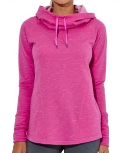 LUCY Pink Dance Workout Pullover Fleece Cowl Sweatshirt Hoodie Yoga Womens S M L - Picture 1 of 6