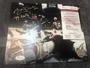 Dallas STARS Brett HULL 22 SIGNED 99 CUP GOAL NET CAM 8X10 w/99 CWG JSA COA S/O! - Picture 1 of 6