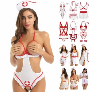 Sexy Women's Nurse Doctor Uniform Dress Lingerie Cosplay Costume Outfit Club Lot - Picture 1 of 64