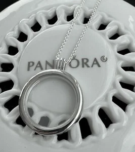 Auténtico Collar Medallón Pandora Grande Petite Memories #590530- 75 cm / 29,5 pulgadas - Imagen 1 de 5