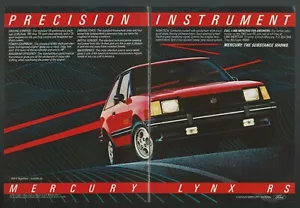 1983 MERCURY LYNX 2-page advertisement, Ford Mercury Lynx RS, print ad - Bild 1 von 3