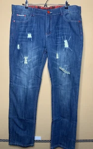Nitagut Herren Gr. 38 Jeans High Rise Distressed Blau Straight Leg - Bild 1 von 14